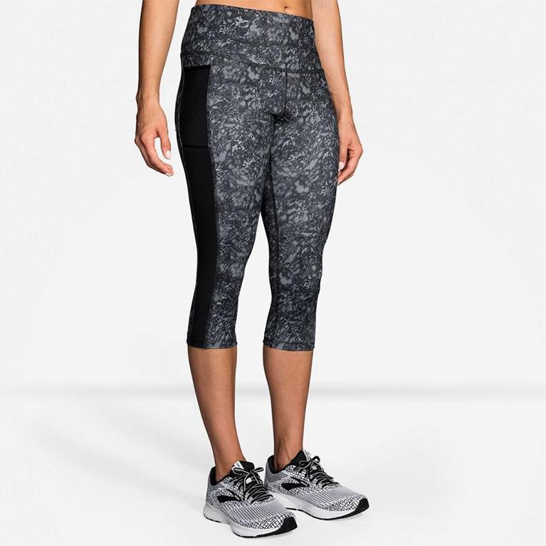 Brooks Greenlight Capri Running Pants - Women's - Grey (42795-NIST)